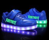 Fortnite Light Up Shoes Kid Children's Luminous Sports Shoes LED Light USB Charging Flash Sneakers Game Gifts
