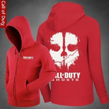 Call Of Duty,Skull Soldier Pattern Zipper Hooded Cardigan Sweater,Stree Fashion Sports Coat,Cool Hoodie Sweater Coat