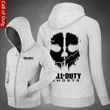 Call Of Duty,Skull Soldier Pattern Zipper Hooded Cardigan Sweater,Stree Fashion Sports Coat,Cool Hoodie Sweater Coat