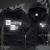BREAKING BAD Luminous Unisex Zipper Hooded Cardigan Sweater,Stree Fashion Sports Coat,Cool Hoodie Sweater Coat