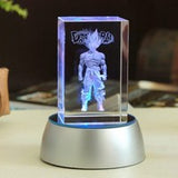 Dragonball Goku Action Figure Goku Engraving Crystal 3D LED Light Figure DRAGON BALL Doll