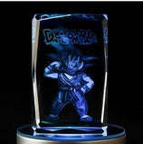 Dragonball Goku Action Figure Goku Engraving Crystal 3D LED Light Figure DRAGON BALL Doll