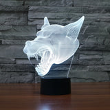 The Wolf 3D Illusion Led Table Lamp 7 Color Change LED Desk Light Lamp The Wolf Art Deco Special Gifts