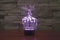 Deer 3D Illusion Led Table Lamp 7 Color Change LED Desk Light Lamp Deer Gifts Birthday Gifts Christmas Gifts