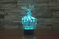 Deer 3D Illusion Led Table Lamp 7 Color Change LED Desk Light Lamp Deer Gifts Birthday Gifts Christmas Gifts