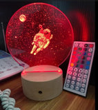 Astronauts 3D Illusion Led Table Lamp 7 Color Change LED Desk Astronauts Light Lamp Galaxy Decoration