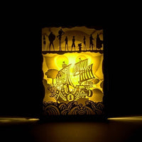 One piece 3D Paper Carving Light Warm Night LED Light Lamp LED Desk Light Lamp Decoration One piece Gifts Children Gift Birthday Gifts Christmas Gifts