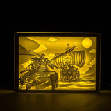 One piece  Zoro 3D Paper Carving Light Warm Night LED Light Lamp LED Desk Light Lamp Decoration One piece Gifts Children Gift Birthday Gifts Christmas Gifts