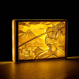 Overwatch Genji 3D Paper Carving Light Warm Night LED Light Lamp LED Desk Light Lamp Decoration Overwatch Gifts Children Gift Birthday Gifts Christmas Gifts