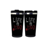 Life is Gu Cup Stainless Steel 400ml Coffee Tea Cup Beer Stein Gifts