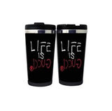 Life is Gu Cup Stainless Steel 400ml Coffee Tea Cup Beer Stein Gifts