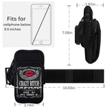 Crazy Bitch Asshole Men Funny Multi-function Armband Bag Three Zipper Mobile Phone Coin Purse Key Case Sports Arm Bag Funny Gifts