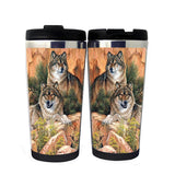 Wolves in Love Wolf  Travel Mug Stainless Steel Insulated Tumbler 400ml Coffee Tea Cup wolf Gifts Christmas Gifts