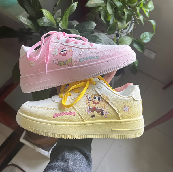 Spongebob Sqarepants Shoes Patrick Low Top Sneaker Cartoon Fan Custom Sport Shoes Mom Dad Child Gifts