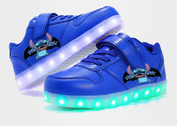 Stitch Batman Light Up Shoes Kid Children's Luminous Sports Shoes LED Light USB Charging Flash Sneakers Gifts