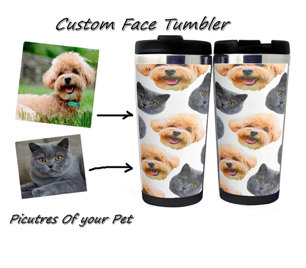Customized Pet Tumbler Custom Photo Travel Mug Cat Tumblers Dog Tumbler Personalized Pet Travel Mugs Your Picture Gift