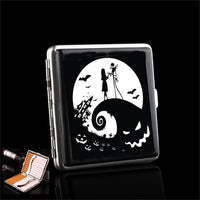 The Nightmare Before Christmas Leather Pocket Cigarette Tobacco Case Box Holder For Smoking Business Cards Gifts