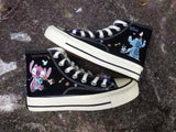 Lio And Stitch High Tops Canvas Shoes Sneakers Kid Shoes Cartoon Cute Converse Gifts