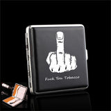 eather Alloy Cigarette Holder Fuck You Tobacco Case Box Pocket Business Cards Storage Funny Gifts Media 1 of 4