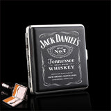 Jack Daniel's Leather Alloy Cigarette Holder Tobacco Case Box Pocket  Business Cards Storage Funny Gifts