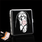 Choked Up Nun Leather Pocket Cigarette Case Tobacco Box Pot Marijuana Holder Business Cards Funny Gifts