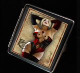 Harley Quinn Suicide Squad Sexy PU Leather Cigarette Case Metal Tobacco  Box  Smoking Business Cards Holder  Gifts