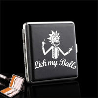Rick And Morty Leather Alloy Cigarette Holder Tobacco Case Box Pocket Business Cards Storage Funny Gifts Media 1 of 2