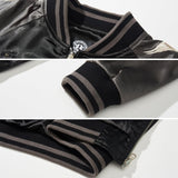 Nine-tailed Fox Embroidery Men Bomber Jacket Hip Hop Windbreaker