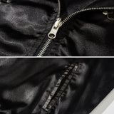 Nine-tailed Fox Embroidery Men Bomber Jacket Hip Hop Windbreaker