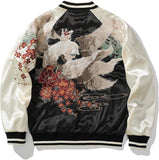 Nine-tailed Fox Embroidery Men Bomber Jacket Hip Hop Windbreaker