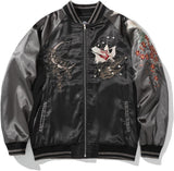 Nine-tailed Fox Embroidery Men Bomber Jacket Hip Hop Windbreaker