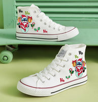 Stitch Merry Christmas High Top Shoes Christmas Gifts For Kids Men Women Converse Sneakers Black White Trainers