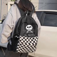 The Nightmare Before Christmas Bag Jack Skellington Unisex Backpack Black Schoolbag Travel Bag Kids