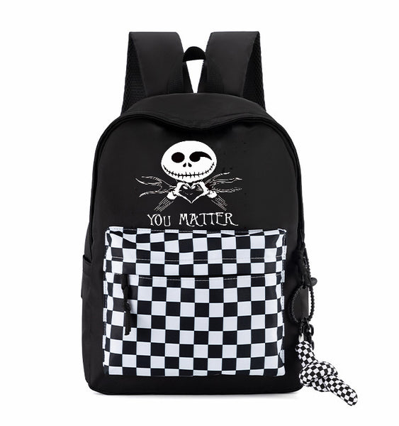 The Nightmare Before Christmas Bag Jack Skellington Unisex Backpack Black Schoolbag Travel Bag Kids