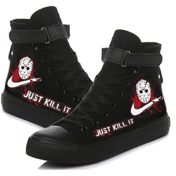 Jason Voorhees Sneakers High Top Custom Friday 13th Shoes Horror Converse Runners Gift