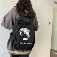 Marilyn Monroe Bag Vintage Wash College School Bag Travel Backpack Canvas Shoulder Bag
