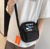 Stitch Canvas Cross Body Bag Unisex Messenger Bag Purse Small Shoulder Bag Vintage School Bag Back to School