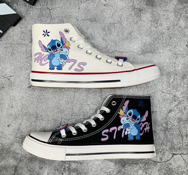 Stitch Shoes Lilo And Stitch Kids Gift Stitch Fan Cartoon Custom High Tops Disney Woman Man Media 1 of 5