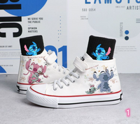 Stitch High Tops Cute Cartoon Shoes Converse Sneakers Kids Runners Children Sports Shoes Gifts