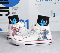 Stitch High Tops Cute Cartoon Shoes Converse Sneakers Kids Runners Children Sports Shoes Gifts