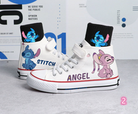 Stitch High Tops Cute Cartoon Shoes Converse Sneakers Kids Runners Children Sports Shoes Gifts