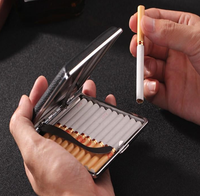 Monalisa Kožená kapsa na cigarety Tabákové pouzdro Držák krabičky pro kuřáky Držák na vizitky Úložiště Vtipné dárky
