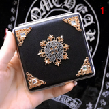 Vintage Sunflower Leather Cigarette Case Punk Black Tobacco Holder For Smoking Portable Business Cards Gifts Media 1 of 6