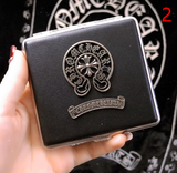 Vintage Sunflower Leather Cigarette Case Punk Black Tobacco Holder For Smoking Portable Business Cards Gifts Media 1 of 6