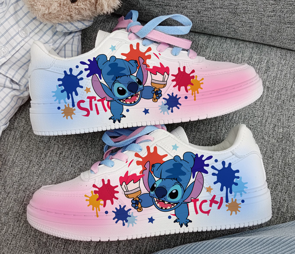Stitch Low Top Sneakers Disney Air Force 1 Unisex Kids Adult Running Sports Shoes Gifts