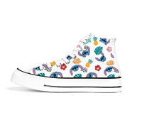 Stitch And Angel High Tops Canvas Shoes Sneakers Kid Shoes Cartoon Cute Converse Gifts