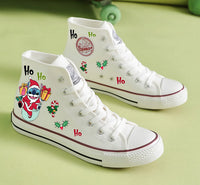 Stitch Merry Christmas High Top Shoes Christmas Gifts For Kids Men Women Converse Sneakers Black White Trainers