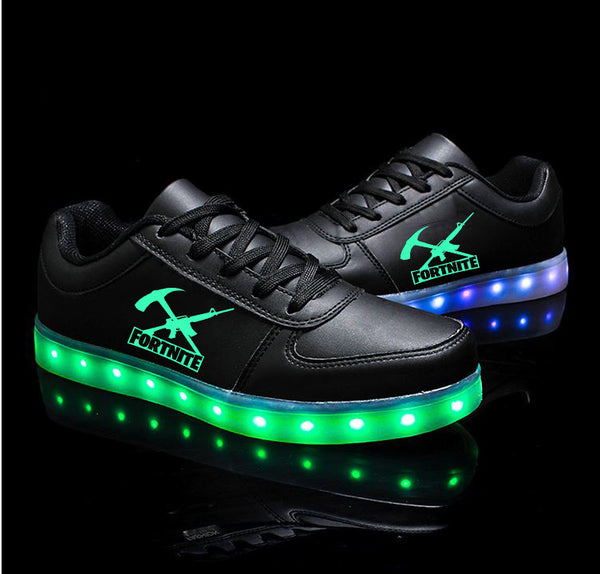 Fortnite Shoes Light Up Shoes Kid Children's Luminous Sports Shoes LED Light USB Charging Flash Shoes Fortnite Gifts