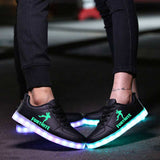 Fortnite Shoes Light Up Shoes Kid Children's Luminous Sports Shoes LED Light USB Charging Flash Shoes Fortnite Gifts