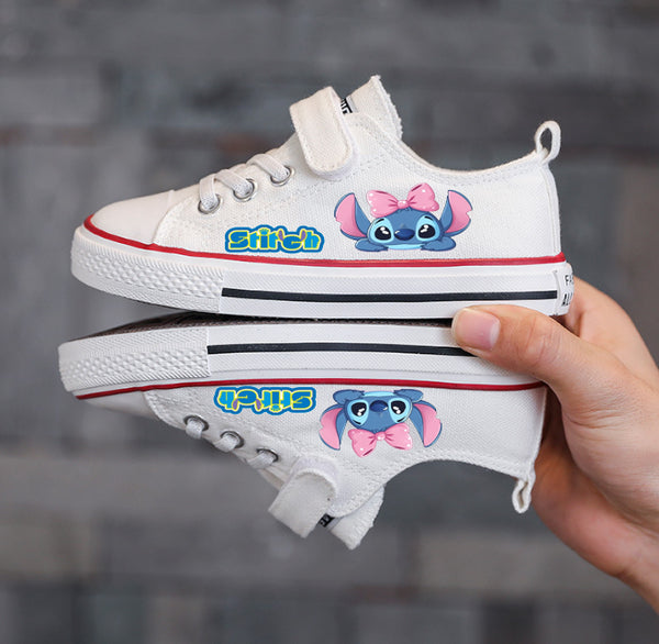 Stitch Low Top Canvas Shoes Sneakers Disney Kids Shoes Cute Cartoon Stitch Converse Gifts